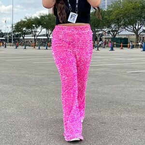 Nasty Gal Vibrant Pink Sequin Pants